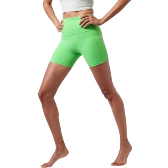 Athleta Pants - Women's XL Athleta Salutation Stash Pocket II 5" Short Neon Green